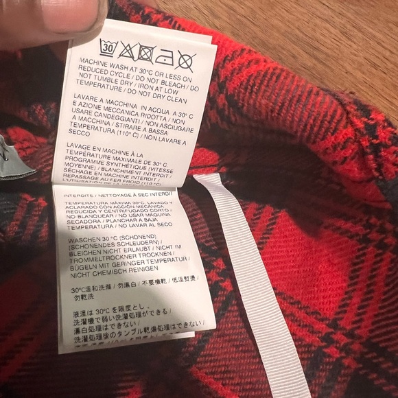 Off White Flannel (Black & Red). Logo embroidered on back. - Picture 7 of 11
